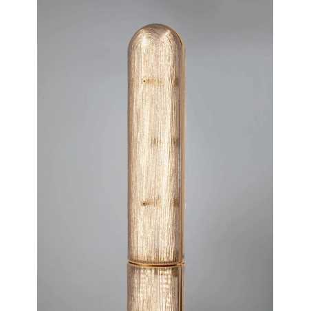 Lampa podłogowa szklana modern Loren LED 165,5cm szkło strukturalne / antyczny mosiądz