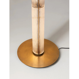 Lampa podłogowa szklana modern Loren LED 165,5cm szkło strukturalne / antyczny mosiądz
