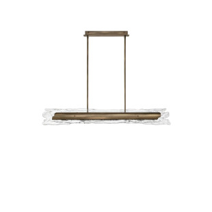 Lampa wisząca podłużna Lorea LED 3000K 128cm antyczny mosiądz / szkło dekoracyjne