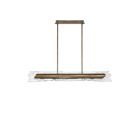 Lampa wisząca podłużna Lorea LED 3000K 128cm antyczny mosiądz / szkło dekoracyjne