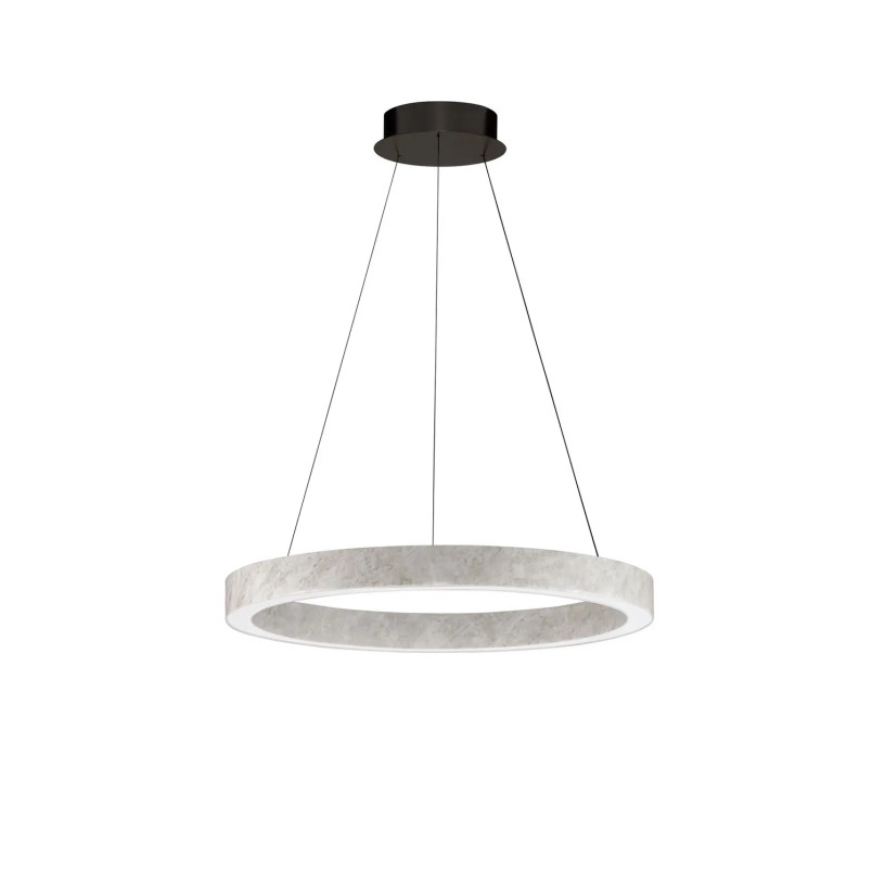 Lampa wisząca marmurowa okrągła Finu LED 3000K 65,5cm szara