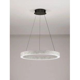 Lampa wisząca marmurowa okrągła Finu LED 3000K 65,5cm szara