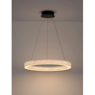 Lampa wisząca marmurowa okrągła Finu LED 3000K 65,5cm szara