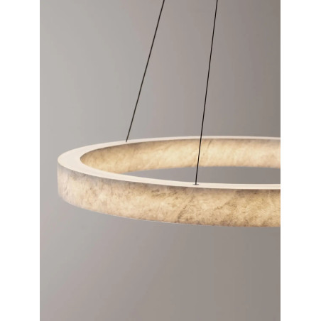 Lampa wisząca marmurowa okrągła Finu LED 3000K 65,5cm szara