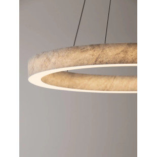 Lampa wisząca marmurowa okrągła Finu LED 3000K 65,5cm szara