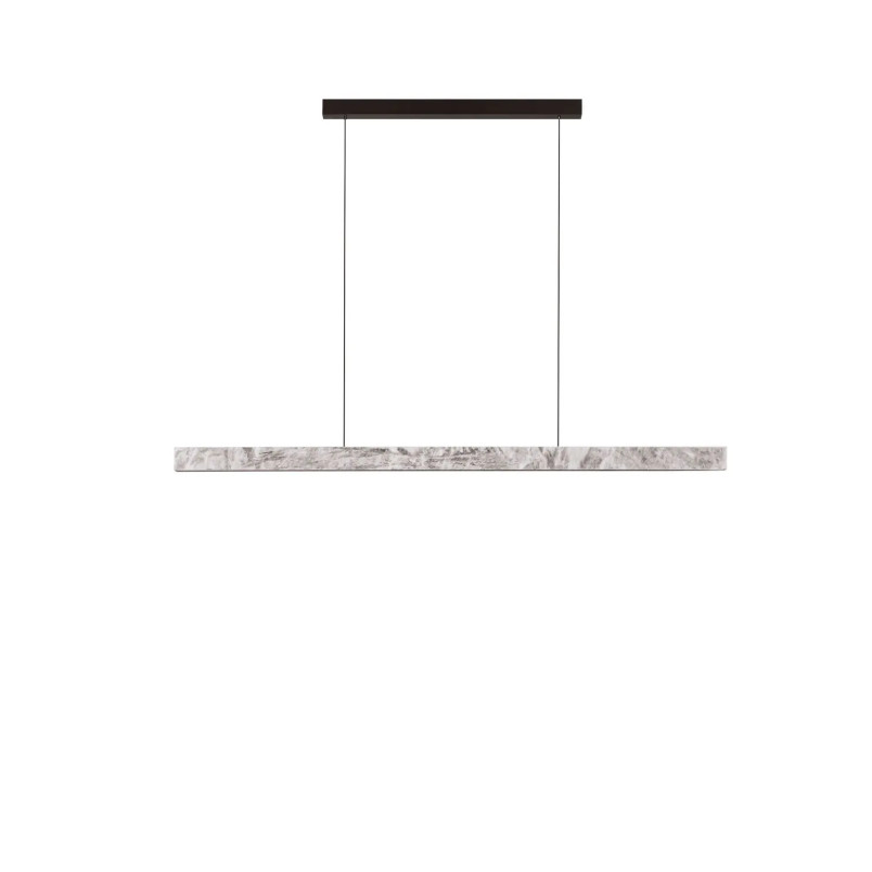 Lampa wisząca marmurowa podłużna Finu LED 3000K 121cm szara