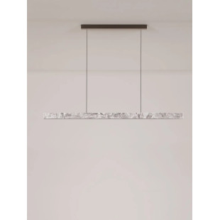 Lampa wisząca marmurowa podłużna Finu LED 3000K 121cm szara