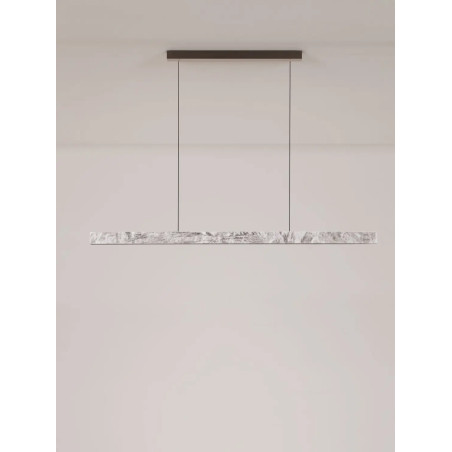 Lampa wisząca marmurowa podłużna Finu LED 3000K 121cm szara