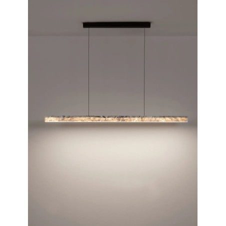 Lampa wisząca marmurowa podłużna Finu LED 3000K 121cm szara