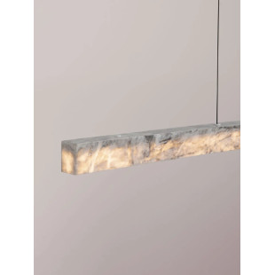 Lampa wisząca marmurowa podłużna Finu LED 3000K 121cm szara