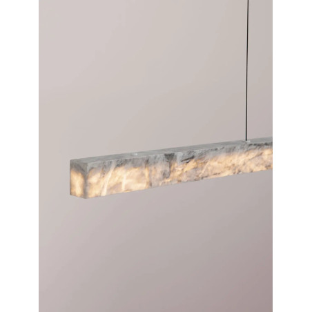 Lampa wisząca marmurowa podłużna Finu LED 3000K 121cm szara