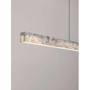 Lampa wisząca marmurowa podłużna Finu LED 3000K 121cm szara