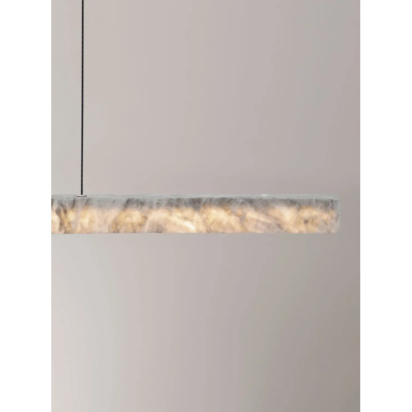 Lampa wisząca marmurowa podłużna Finu LED 3000K 121cm szara