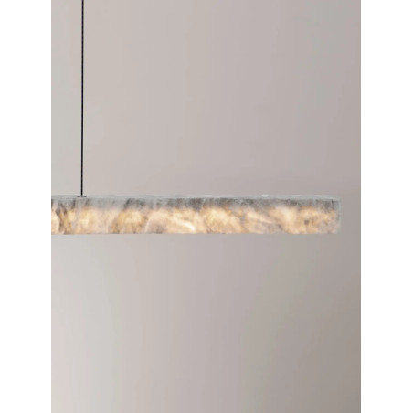 Lampa wisząca marmurowa podłużna Finu LED 3000K 121cm szara