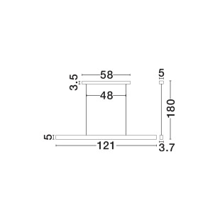 Lampa wisząca marmurowa podłużna Finu LED 3000K 121cm szara