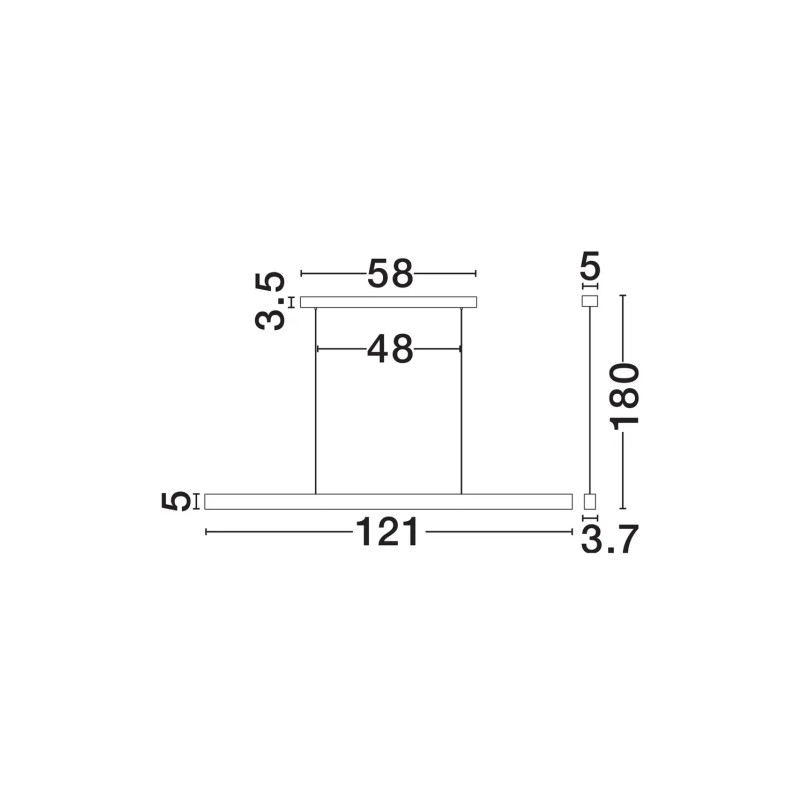 Lampa wisząca marmurowa podłużna Finu LED 3000K 121cm szara