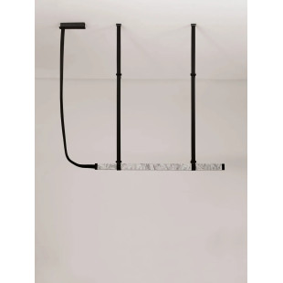 Lampa wisząca marmurowa podłużna Finu LED 3000K 125,5cm szary / czarny