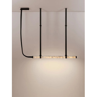 Lampa wisząca marmurowa podłużna Finu LED 3000K 125,5cm szary / czarny