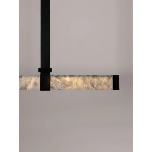 Lampa wisząca marmurowa podłużna Finu LED 3000K 125,5cm szary / czarny