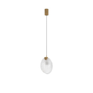 Lampa wisząca szklana Helis LED 3000K 11cm szkło strukturalne / antyczny mosiądz