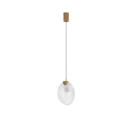 Lampa wisząca szklana Helis LED 3000K 11cm szkło strukturalne / antyczny mosiądz