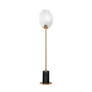 Lampa stołowa szklana Helis LED 3000K 168cm szkło strukturalne / antyczny mosiądz