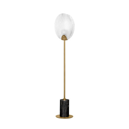Lampa stołowa szklana Helis LED 3000K 168cm szkło strukturalne / antyczny mosiądz