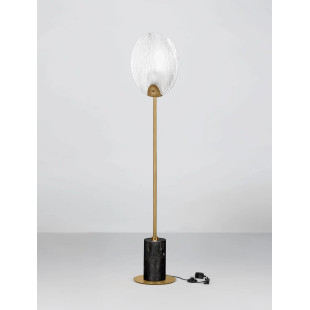 Lampa stołowa szklana Helis LED 3000K 168cm szkło strukturalne / antyczny mosiądz