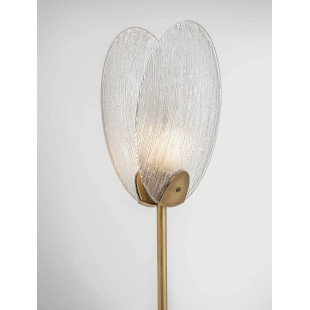 Lampa stołowa szklana Helis LED 3000K 168cm szkło strukturalne / antyczny mosiądz