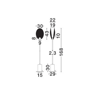 Lampa stołowa szklana Helis LED 3000K 168cm szkło strukturalne / antyczny mosiądz