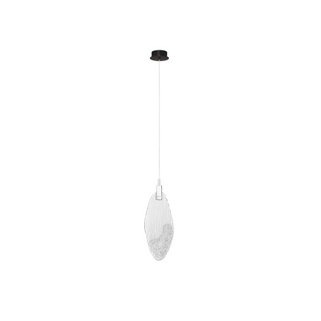 Lampa wisząca szklana dekoracyjna Riqu LED 3000K 15cm szkło strukturalne / chrom