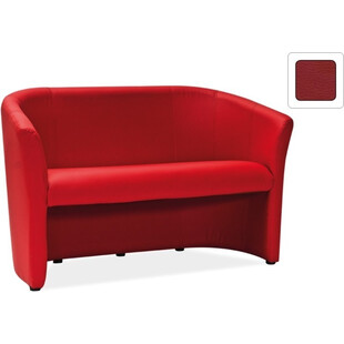 Sofa 2-osobowa czerwona z ekoskóry Signal TM-2 | 126cm
