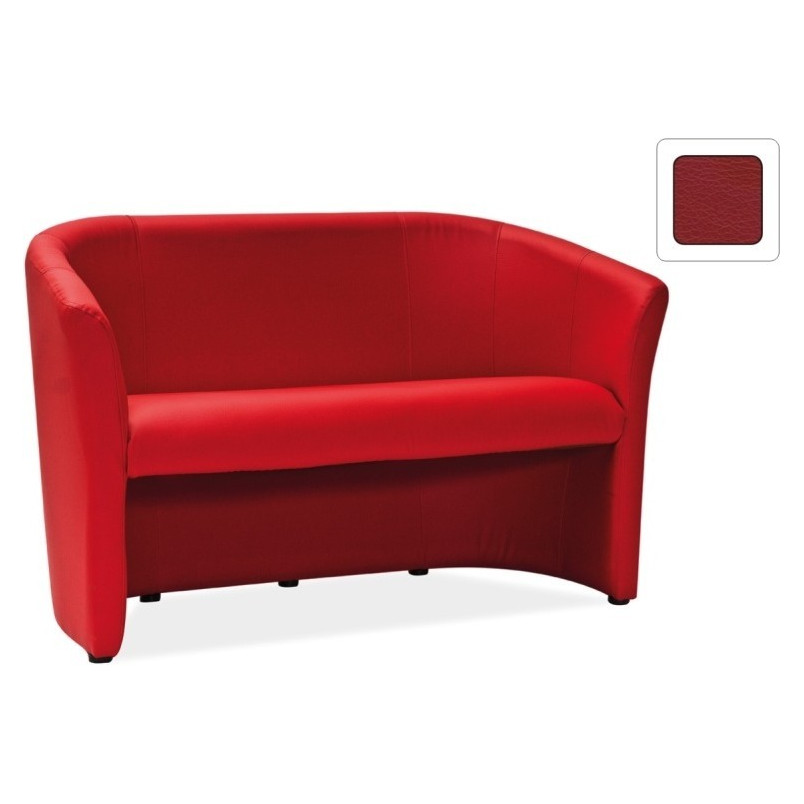 Sofa 2-osobowa czerwona z ekoskóry Signal TM-2 | 126cm