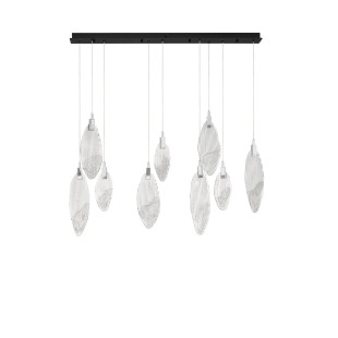 Lampa wisząca szklana dekoracyjna na listwie Riqu LED 3000K 120cm szkło strukturalne / chrom