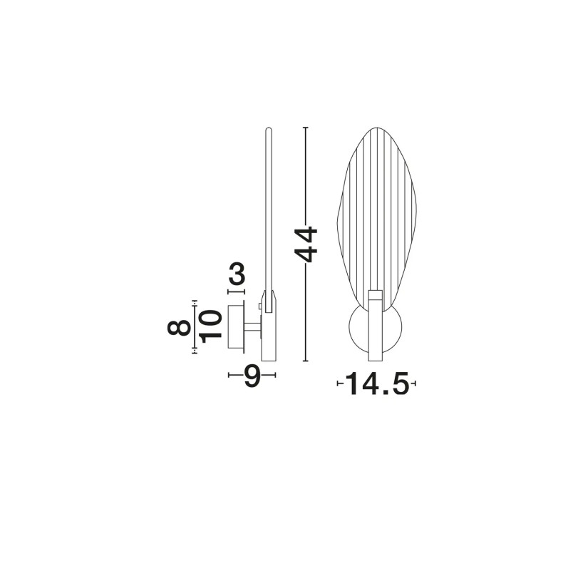 Kinkiet szklany dekoracyjny Riqu LED 3000K szkło strukturalne / chrom