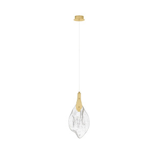 Lampa wisząca szklana Nellina LED 3000K 17,5cm złoty / szkło strukturalne