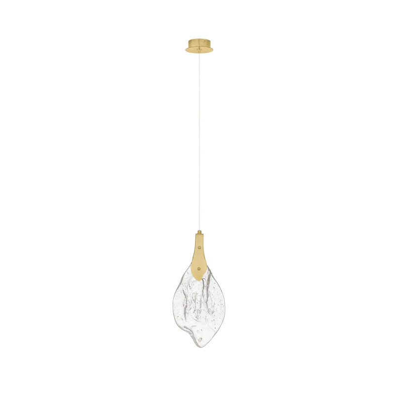 Lampa wisząca szklana Nellina LED 3000K 17,5cm złoty / szkło strukturalne