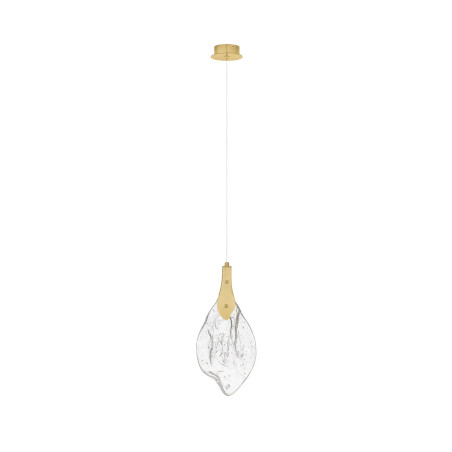 Lampa wisząca szklana Nellina LED 3000K 17,5cm złoty / szkło strukturalne