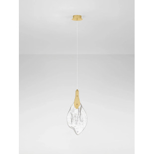 Lampa wisząca szklana Nellina LED 3000K 17,5cm złoty / szkło strukturalne
