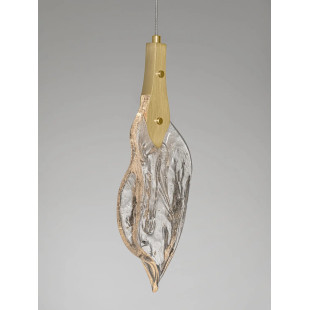 Lampa wisząca szklana Nellina LED 3000K 17,5cm złoty / szkło strukturalne