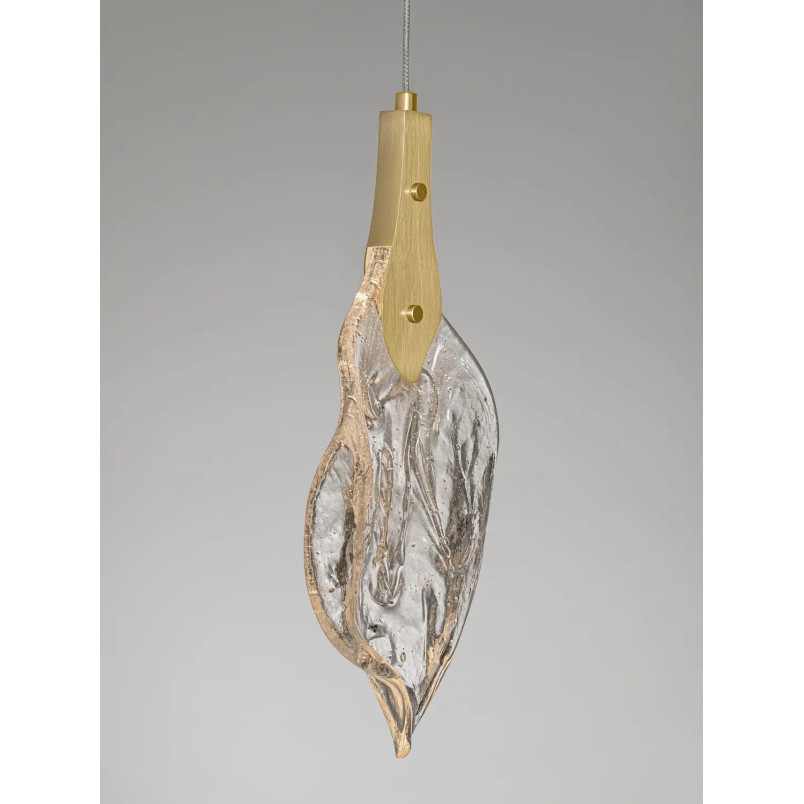Lampa wisząca szklana Nellina LED 3000K 17,5cm złoty / szkło strukturalne