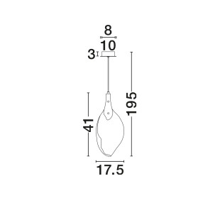 Lampa wisząca szklana Nellina LED 3000K 17,5cm złoty / szkło strukturalne