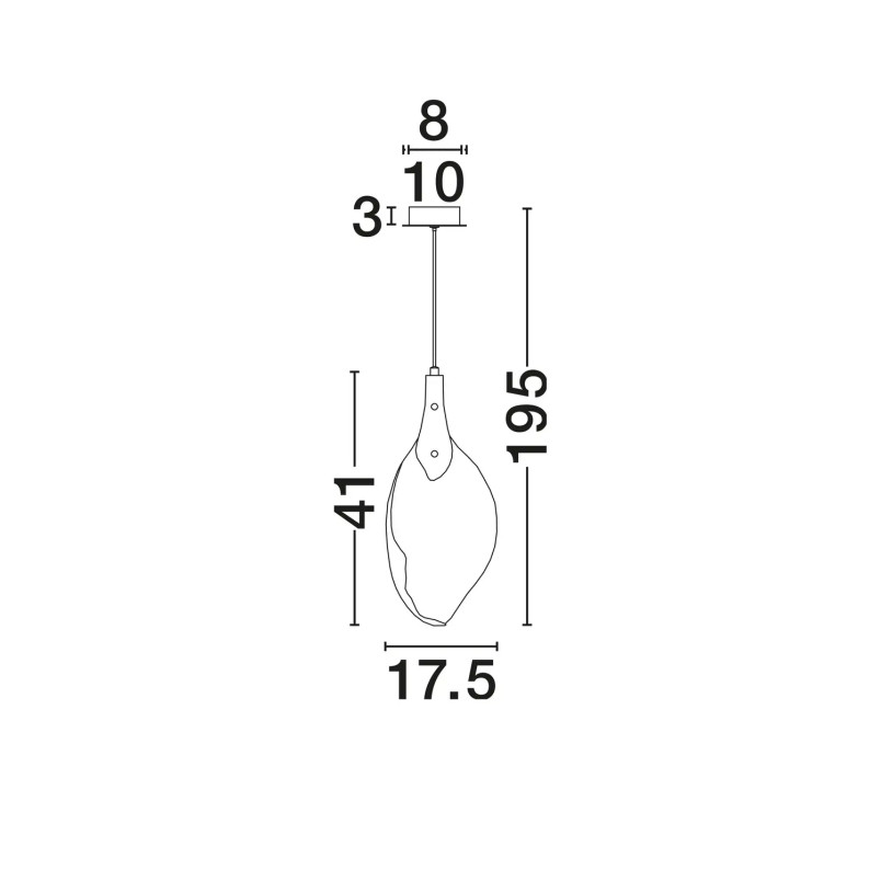 Lampa wisząca szklana Nellina LED 3000K 17,5cm złoty / szkło strukturalne