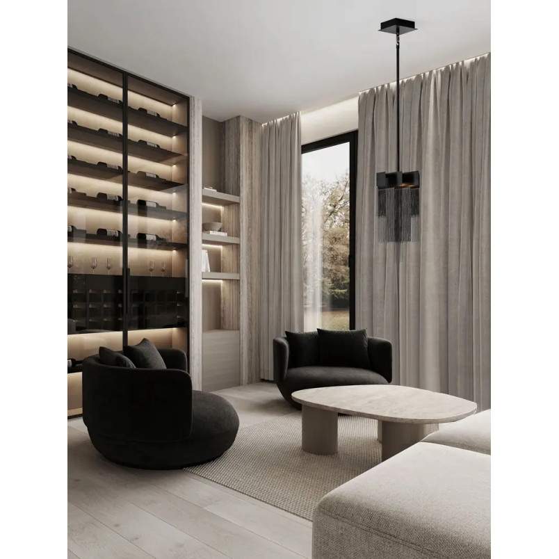 Żyrandol metalowy designerski Vaira LED 3000K 31cm czarny mat