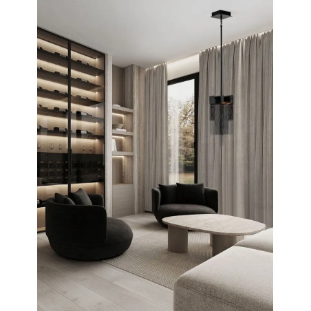 Żyrandol metalowy designerski Vaira LED 3000K 31cm czarny mat