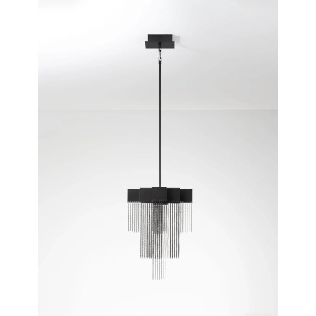 Żyrandol metalowy designerski Vaira LED 3000K 31cm czarny mat