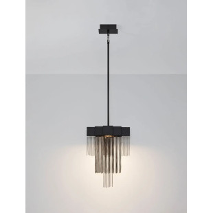 Żyrandol metalowy designerski Vaira LED 3000K 31cm czarny mat