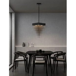 Żyrandol metalowy designerski Vaira LED 3000K 49cm czarny mat