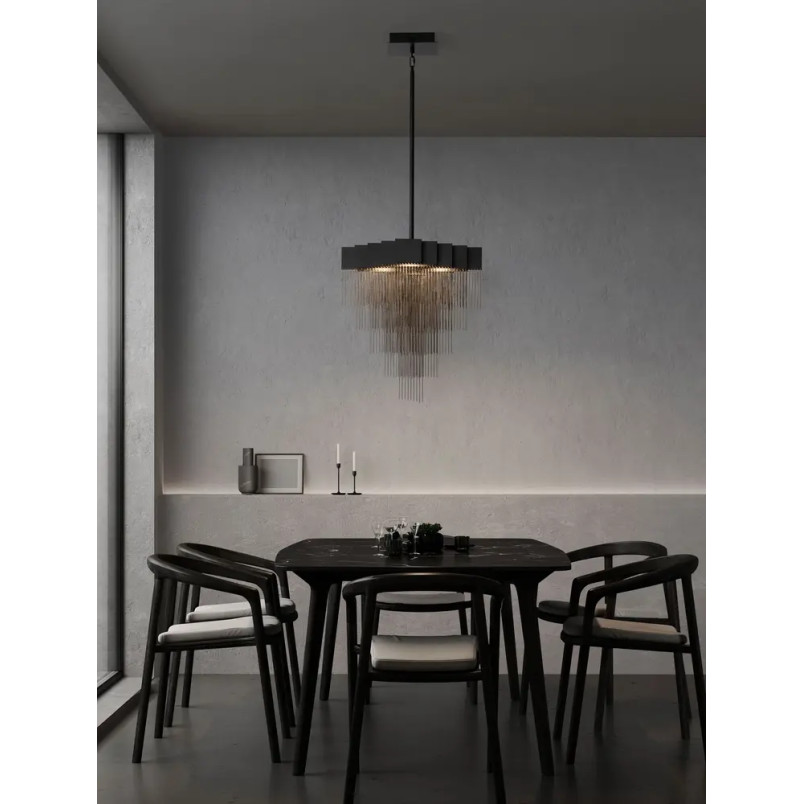 Żyrandol metalowy designerski Vaira LED 3000K 49cm czarny mat