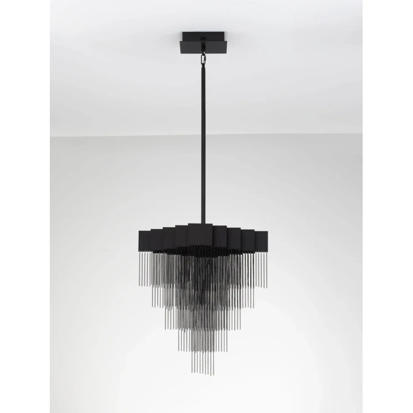 Żyrandol metalowy designerski Vaira LED 3000K 49cm czarny mat